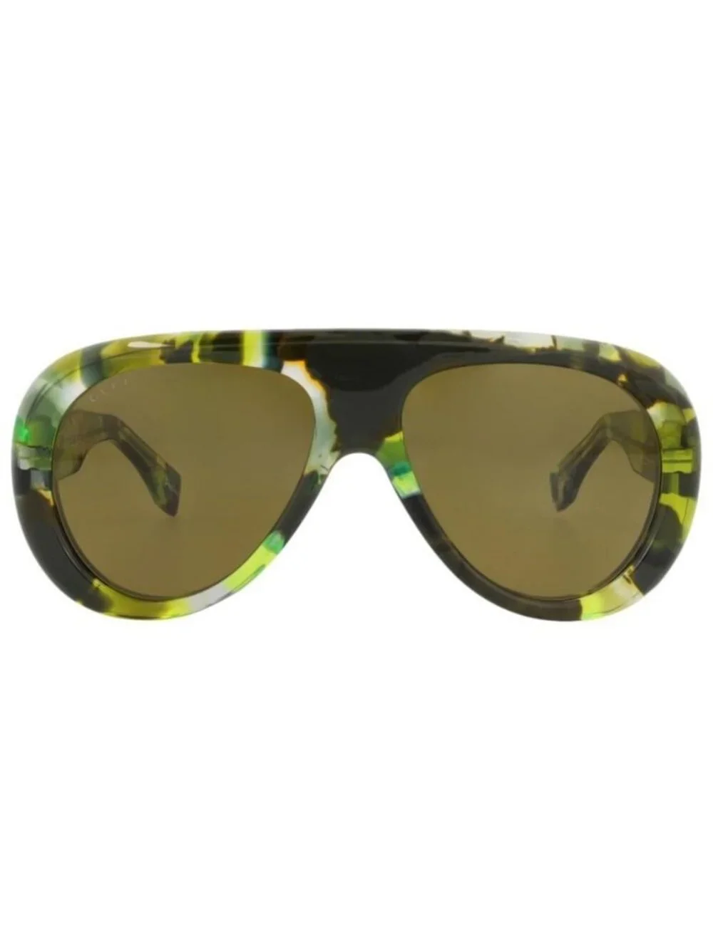 New Gucci Mens Aviator Green Green Brown Fashion Designer Sunglasses